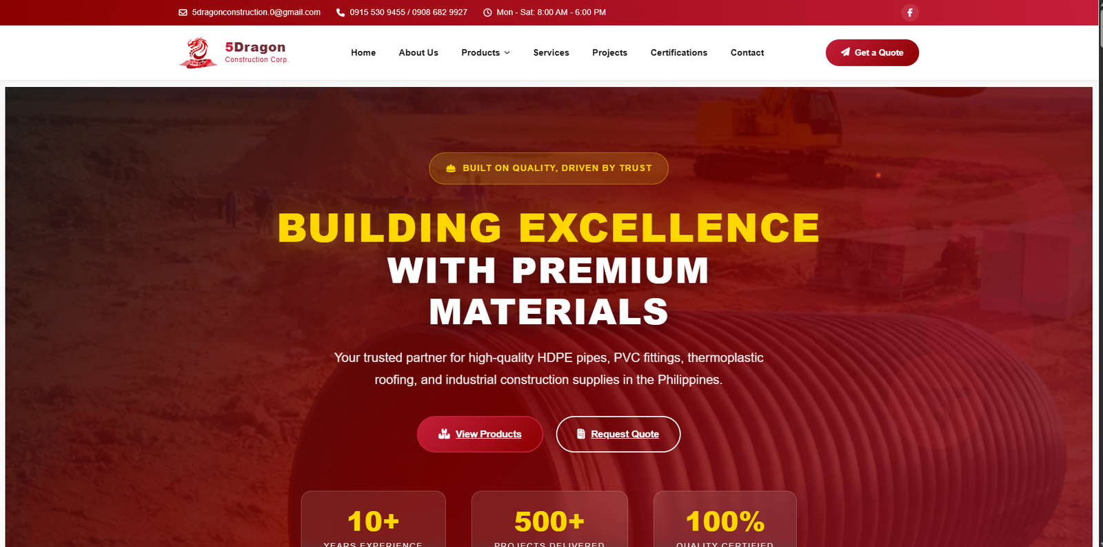 5 Dragon Construction Corp website capture (5dragonconstructioncorp.com)